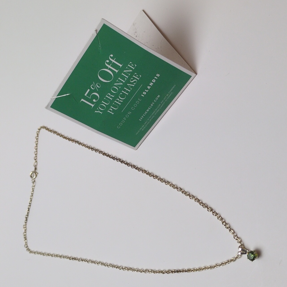 Effy Green Gemstone Gold Tone 19" Necklace New - Picture 7 of 12